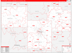 Lafayette-West-Lafayette Red Line<br>Wall Map